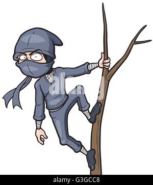 Illustrazione Vettoriale di Cartoon Ninja Illustrazione Vettoriale