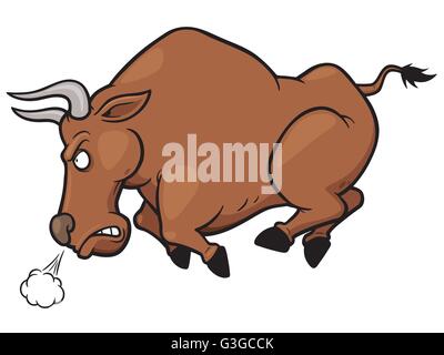 Illustrazione Vettoriale di cartoon Angry bull Illustrazione Vettoriale