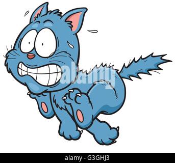 Illustrazione Vettoriale di paura cartoon cat Illustrazione Vettoriale