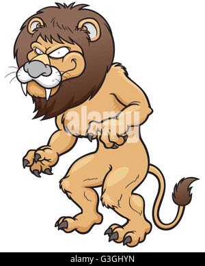 Illustrazione Vettoriale di Cartoon Lion Illustrazione Vettoriale