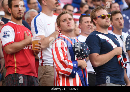 Philadelphia, Pennsylvania, USA. 11 Giugno, 2016. Il Team USA ventola durante la Copa America match giocato al Lincoln Financial Field di Philadelphia PA © Ricky Fitchett/ZUMA filo/Alamy Live News Foto Stock