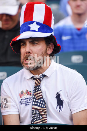 Philadelphia, Pennsylvania, USA. 11 Giugno, 2016. Il Team USA ventola durante la Copa America match giocato al Lincoln Financial Field di Philadelphia PA © Ricky Fitchett/ZUMA filo/Alamy Live News Foto Stock