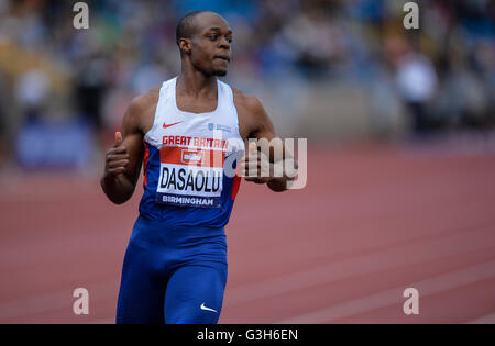 Alexander Stadium, Birmingham, Regno Unito. Il 25 giugno, 2016. British Athletics Championships. James Dasaolu vince il suo calore di 100m. Credito: Azione Sport Plus/Alamy Live News Foto Stock