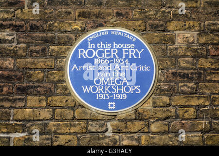 Targa blu, Roger Fry, London, Regno Unito Foto Stock