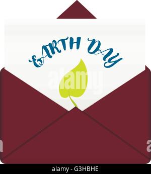 La giornata della terra piatta busta design Illustrazione Vettoriale