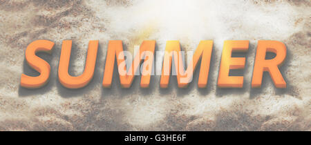 3D render estate spiaggia grassetto Foto Stock