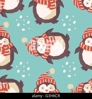 I pinguini di natale, felice Illustrazione Vettoriale