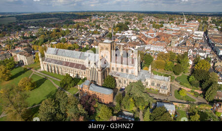 St Albans Abbey a Hertfordshire. Foto Stock