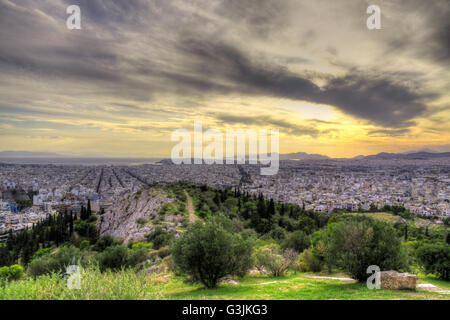 Vista panoramica di Atene Foto Stock