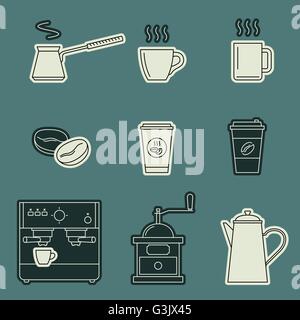 Caffè set di icone Illustrazione Vettoriale