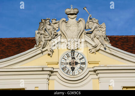 Il castello di Wilfersdorf, stemma, Austria, Niederösterreich, Bassa Austria, Weinviertel, Wilfersdorf Foto Stock