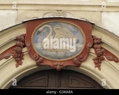 Praga, segno della casa, casa ID, identificazione Foto Stock