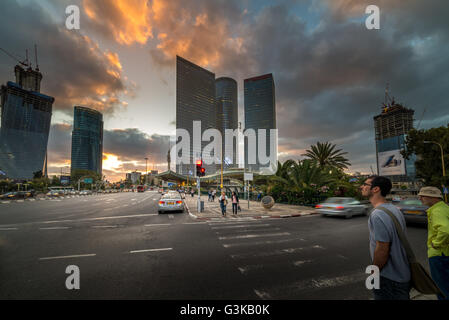 Centro Azrieli a Tel Aviv, Israele Foto Stock