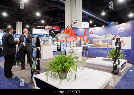 Gruppo Airbus presentano stand alla US Navy League Sea-Air-spazio esposizione - Washington DC, Stati Uniti d'America Foto Stock