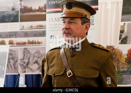 David Shuey, noi il generale John Pershing impersonator e storico - Washington DC, Stati Uniti d'America Foto Stock