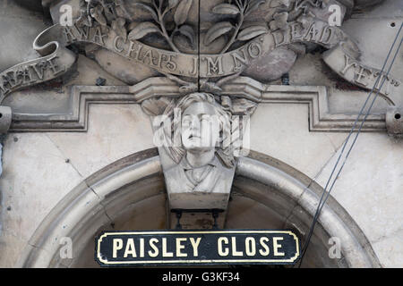 Paisley vicino strada segno, Edimburgo, Scozia Foto Stock