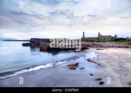 Abbazia Ballingskelligs, Baile un Sceilg, Iveragh peninsula, nella contea di Kerry, Irlanda, Europa Foto Stock