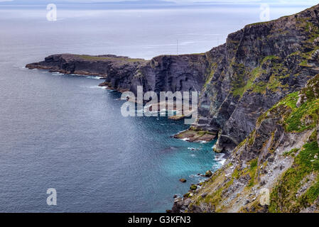 Valentia Island, Fogher scogliere, Iveragh Peninsula, Skellig Ring di Kerry, Irlanda, Europa Foto Stock