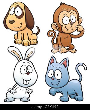 Illustrazione Vettoriale di cartoon set di animale Illustrazione Vettoriale