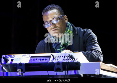 Torino, Italia. 24 apr, 2016. Pianista cubano Gonzalo Rubalcaba in concerto a Torino Jazz Festival. © Marco Destefanis/Pacific Press/Alamy Live News Foto Stock