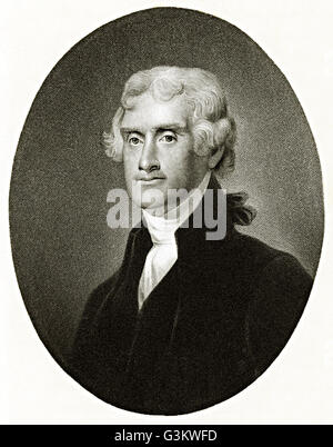 Thomas Jefferson, 1743 - 1826 Foto Stock