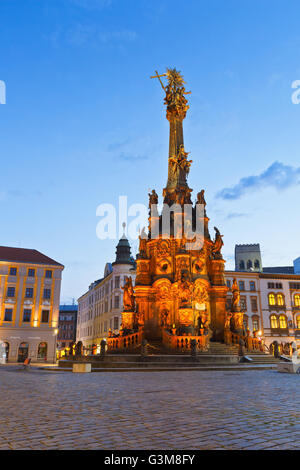 La colonna della santa Trinità nella piazza principale del centro storico di Olomouc, Repubblica Ceca. Foto Stock