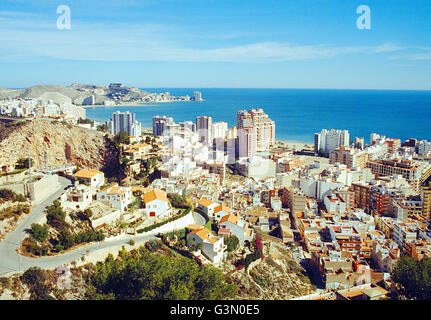 Panoramica. Cullera, provincia di Valencia, Comunidad Valenciana, Spagna. Foto Stock