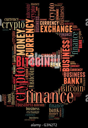 Bitcoin wordart correlati illustrazione concettuale Foto Stock