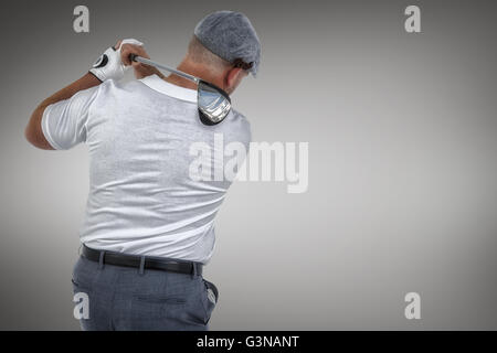 Immagine composita del giocatore di golf in un colpo Foto Stock