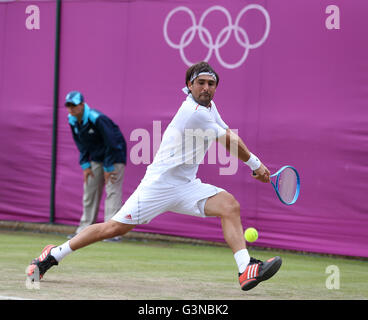 Marcos Baghdatis, CYP, AELTC, Londra 2012, Olympic torneo di tennis, Olimpiadi, Wimbledon, Londra, Inghilterra, Gran Bretagna Foto Stock