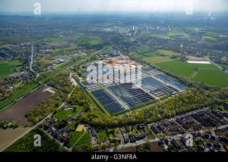 Vista aerea, impianto di depurazione Emschermündung, KLEM, città confine tra Dinslaken, Oberhausen Duisburg e. Emschergenossenschaft, liquame Foto Stock