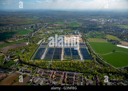 Vista aerea, impianto di depurazione Emschermündung, KLEM, città confine tra Dinslaken, Oberhausen Duisburg e. Emschergenossenschaft, liquame Foto Stock