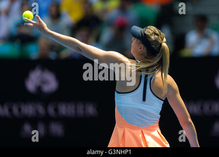 Maria Sharapova in azione al 2016 Australian Open Foto Stock