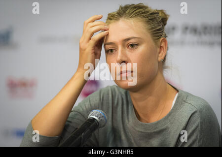 SINGAPORE, Singapore - 27 Ottobre : Maria Sharapova colloqui alla media al 2015 WTA finali Foto Stock