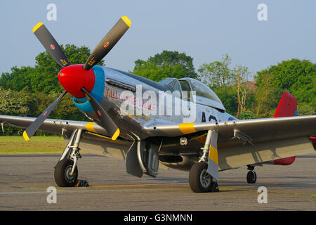 P-51D, Mustang, Rosso di coda e di Tuskegee aviatori Foto Stock