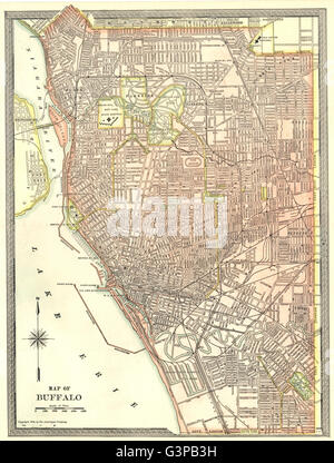 Città di Buffalo/pianta della città. Lo stato di New York, 1907 Mappa antichi Foto Stock