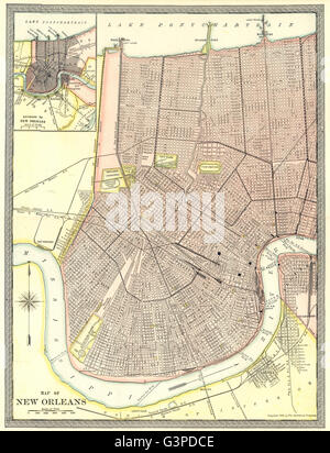 NEW ORLEANS town/city plan. In Louisiana, 1907 Mappa antichi Foto Stock