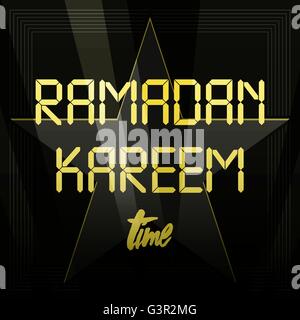 Bellissimo il Ramadan Kareem testo sullo sfondo di design Illustrazione Vettoriale