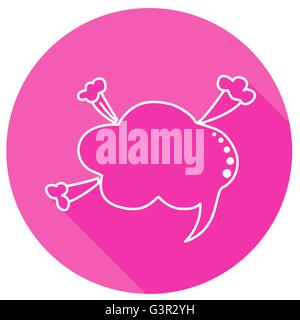 Fumetti in rosa rotondo con ombra in sottile stile linea Illustrazione Vettoriale