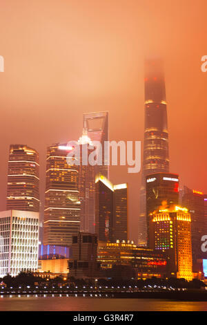 2016 Festa della Primavera di Shanghai Pudong New Area di notte Foto Stock