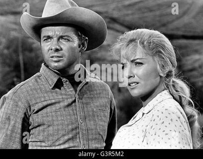 Sei cavalli neri, aka: Sechs schwarze Pferde, USA 1962, Regie: Harry Keller, Darsteller: Audie Murphy, Joan O'Brien Foto Stock