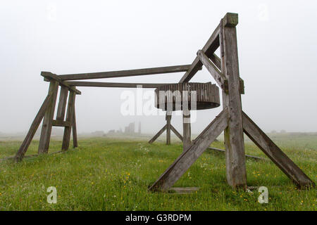 Gazza miniera è il miglior esempio di un palazzo del XIX secolo miniera di piombo nel Regno Unito. Situato nei pressi di Sheldon nel Parco Nazionale di Peak District. Foto Stock