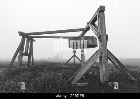 Gazza miniera è il miglior esempio di un palazzo del XIX secolo miniera di piombo nel Regno Unito. Situato nei pressi di Sheldon nel Parco Nazionale di Peak District. Foto Stock