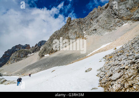 PR-PNPE 23 - Percorso Horcados Rojos, nel settore denominato La Vueltona. Picos de Europa, Cantabria, Spagna, Europa Foto Stock