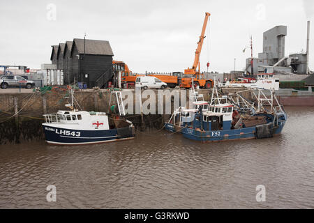 Le barche nel porto di Whistable, Kent Foto Stock