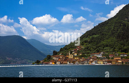 Lago d'Iseo, Chistò Bridge. L'Italia. Foto Stock