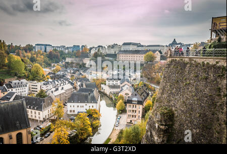 Vista panoramica della città di Lussemburgo Foto Stock