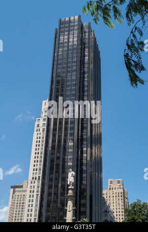 Christopher Columbus monumento, Columbus Circle, NYC Foto Stock