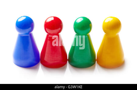 Scheda colorata dei contatori di gioco isolato su sfondo bianco Foto Stock
