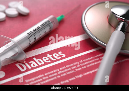 - Diagnosi del diabete. Concetto medico. Foto Stock